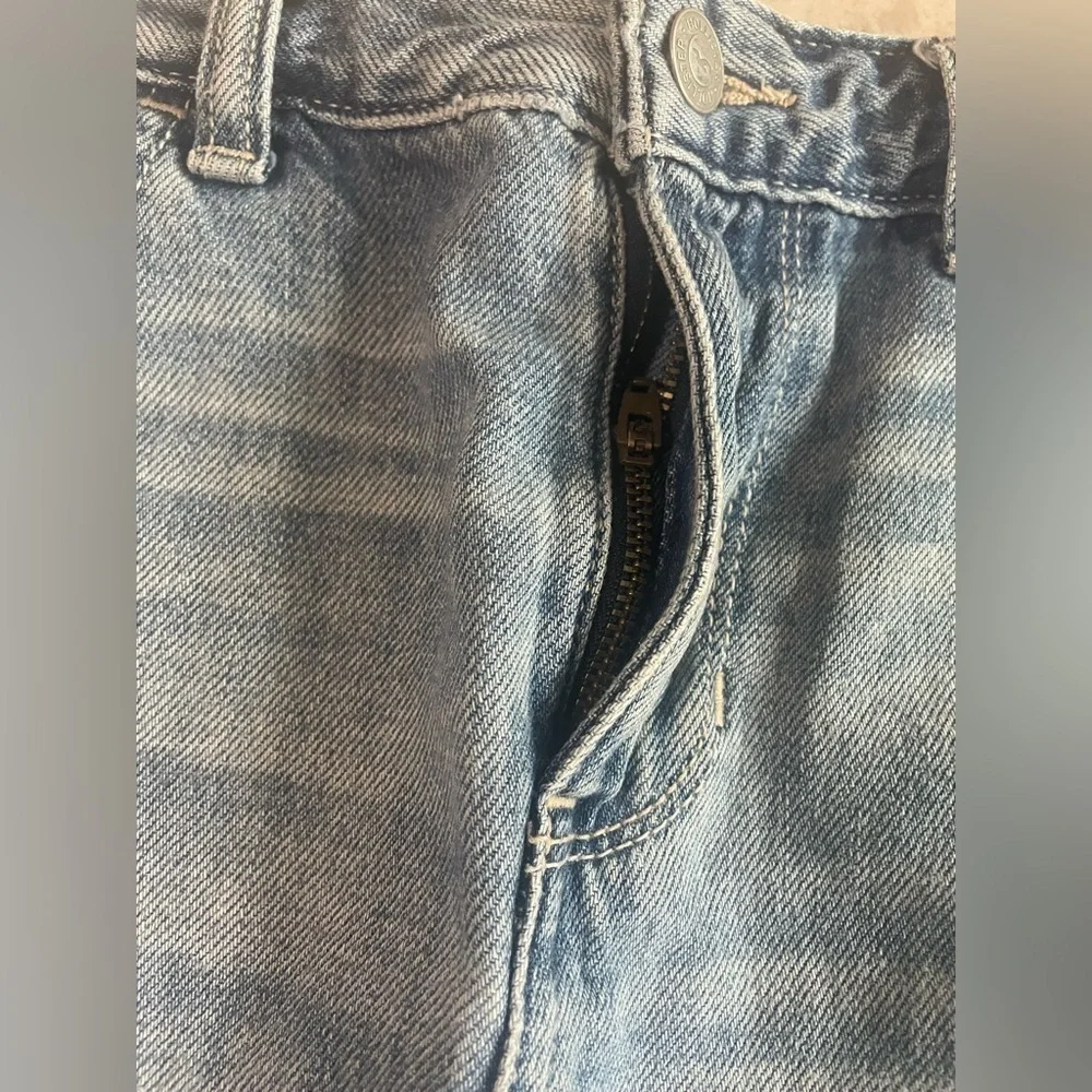 American Eagle Blue Denim Mini Skirt Size 1 / 25 Raw hem 100% cotton